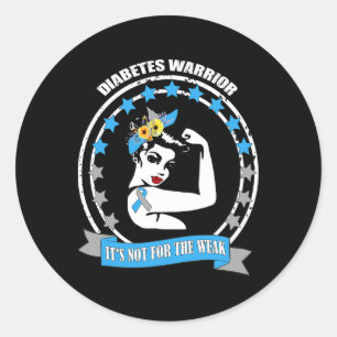 Sticker Rond Guerrier du diabète Cadeau de sensibilisation Diab