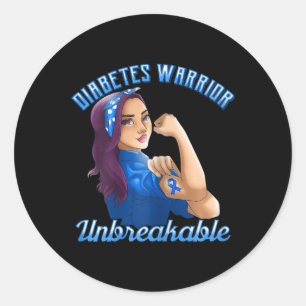 Sticker Rond Guerrier du diabète ! Conception De Sensibilisatio