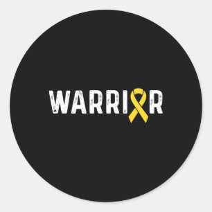 Sticker Rond Guerrier du ruban de sensibilisation au cancer de 