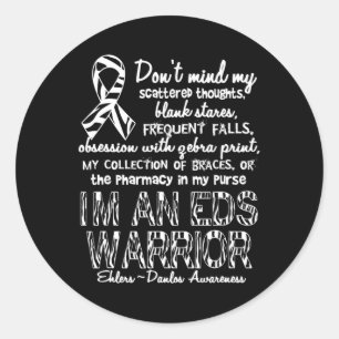 Sticker Rond Guerrier du syndrome d'Ehlers Danlos (SDE)