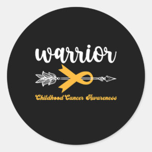 Sticker Rond Guerrier Enfance Cancer Sensibilisation Soutien fo