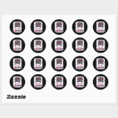 Sticker Rond Guerrier Messy Bun Leopard Sensibilisation au canc (Feuille)