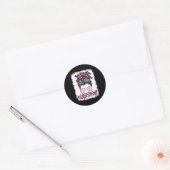 Sticker Rond Guerrier Messy Bun Leopard Sensibilisation au canc (Enveloppe)