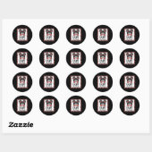 Sticker Rond Guerrier Messy Bun Leopard Sensibilisation aux mal (Feuille)