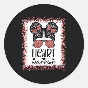 Sticker Rond Guerrier Messy Bun Leopard Sensibilisation aux mal