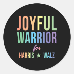 Sticker Rond Guerrier Pour Kamala Harris Tim Walz 2024 2