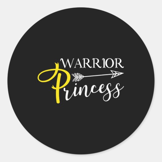 Sticker Rond Guerrier Princesse Infantile Cancer Sensibilisatio (Devant)