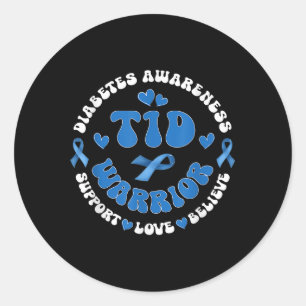 Sticker Rond Guerrier super T1d Type 1 Sensibilisation au diabè