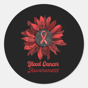 Sticker Rond Guerrière de la sensibilisation au cancer du sang