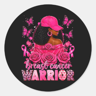 Sticker Rond Guerrière de la sensibilisation au cancer du sein