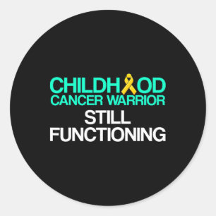 Sticker Rond Guerrière de soutien aux survivants du cancer de l