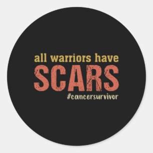Sticker Rond Guerriers Masculins Ont Des Cicatrices Survivant d