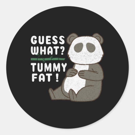 Sticker Rond Guess W Tummy Fat Chubby Panda Canne à sucre (Devant)
