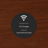 Sticker Rond Guest customer wifi network password black