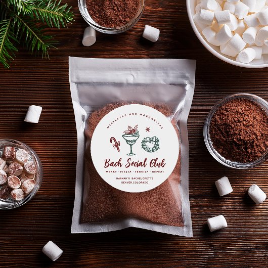 Sticker Rond Gui et Margaritas | Bachelorette de Noël