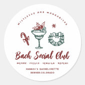 Sticker Rond Gui et Margaritas | Bachelorette de Noël (Devant)