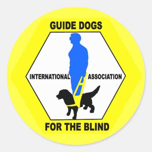 STICKER ROND GUIDE CHIENS AVEUGLES PERSONNES (Devant)
