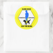 STICKER ROND GUIDE CHIENS AVEUGLES PERSONNES (Sac)