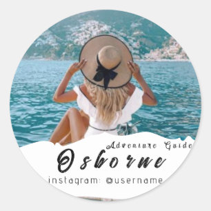 Sticker Rond Guide d'aventure Kraft dans les montagnes Rocheuse