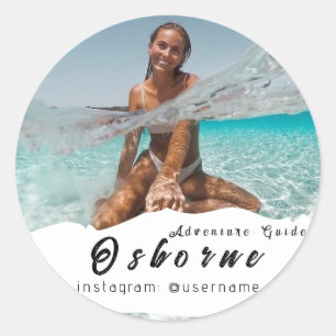 Sticker Rond Guide d'aventure Kraft dans les montagnes Rocheuse