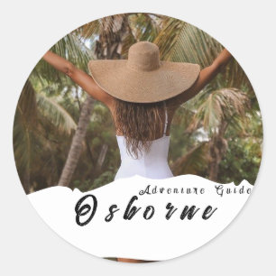 Sticker Rond Guide d'aventure Kraft dans les montagnes Rocheuse