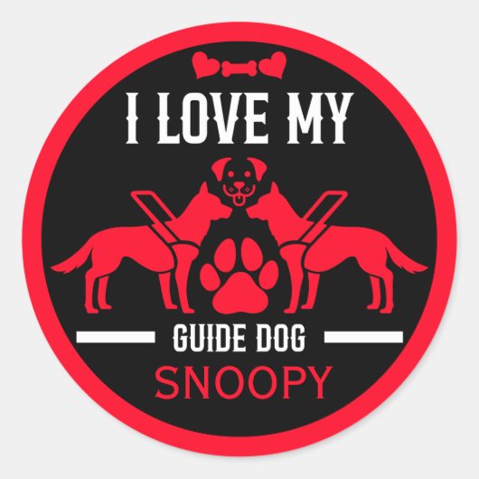 Sticker Rond Guide des cadeaux de chien (Devant)