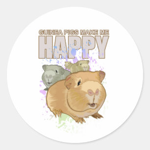 Sticker Rond Guiena Pigs Me Rend Heureux