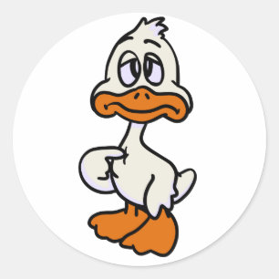 Sticker Rond Guilty duck cartoon choose backgror