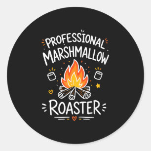 Sticker Rond Guimauve s'mores de feu de camp 