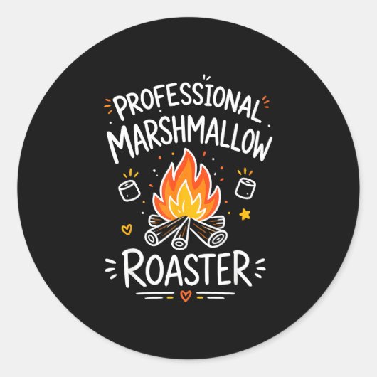 Sticker Rond Guimauve s'mores de feu de camp (Devant)