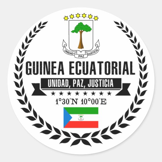 Sticker Rond Guinée équatoriale (Devant)