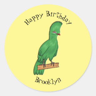 Sticker Rond Guinée turaco bird cartoon