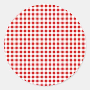 Sticker Rond Guingan rouge + Couleur faite sur commande