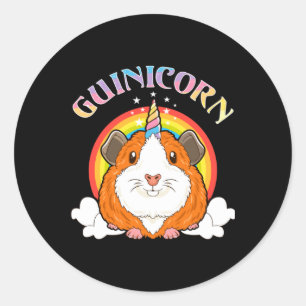 Sticker Rond Guinicorne Guinée Costume Unicorne de porc