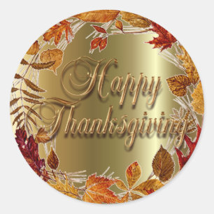 Sticker Rond GUIRLANDE de FEUILLE d'AUTOMNE par SHARON SHARPE