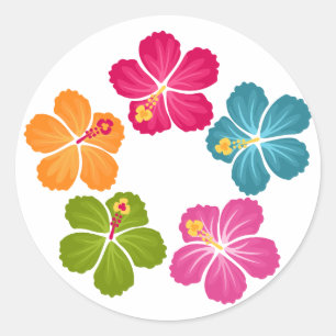Sticker Rond Guirlande de ketmie