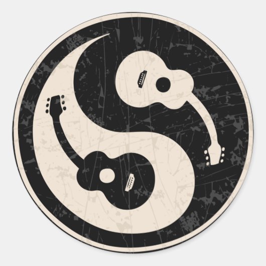 Sticker Rond guit-yang1-blk-tan-T (Devant)