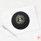 Sticker Rond Guitar Lover | Love Rock'N'Roll (Enveloppe)