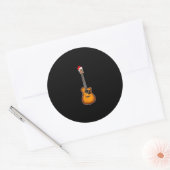 Sticker Rond Guitar Santa Hat (Enveloppe)