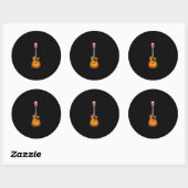 Sticker Rond Guitar Santa Hat (Feuille)