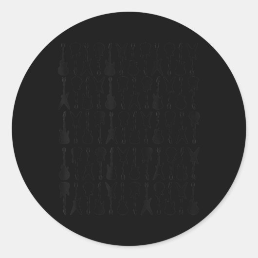 Sticker Rond Guitaraholic Guitare design pour Guitare Player (Devant)