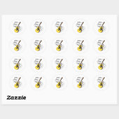 Sticker Rond Guitare (Feuille)