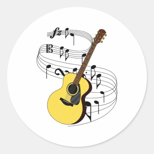 Sticker Rond Guitare (Devant)