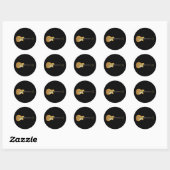Sticker Rond Guitare (Feuille)