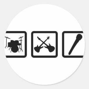 Sticker Rond guitare à tambour à bande micro