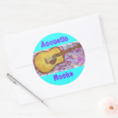 Sticker Rond Guitare Acoustic Rocks (Enveloppe)