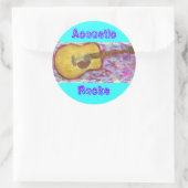 Sticker Rond Guitare Acoustic Rocks (Sac)