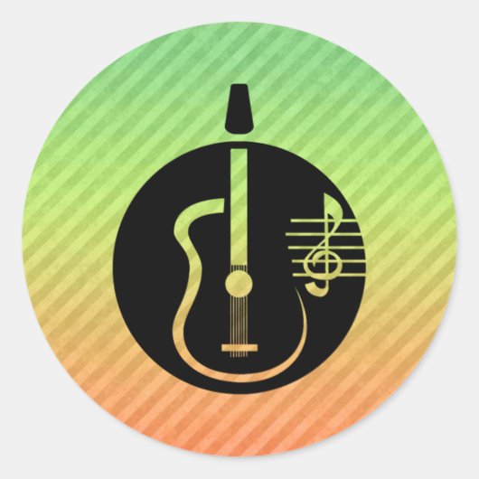 Sticker Rond Guitare acoustique (Devant)