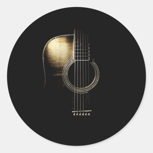 Sticker Rond Guitare acoustique Lite (Devant)