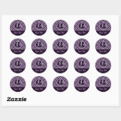 Sticker Rond Guitare acoustique violette (Feuille)